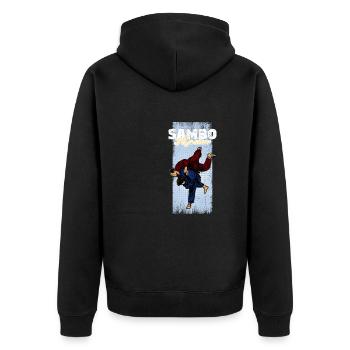 Sambo Autodéfense Lutte Arts martiaux - Veste à capuche bio Premium Unisexe - noir - Dos - Nico (187cm)