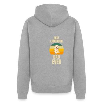 Labrador Papa Chiens Fête des Pères Rétro Labrador - Veste à capuche bio Premium Unisexe - gris chiné - Dos - Nico (187cm)
