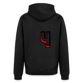 4 YEARS,4TH BIRTHDAY,4 BIRTHDAY,4 - Unisex Premium Organic Zip Hoodie - black - Back - Nico (187cm)