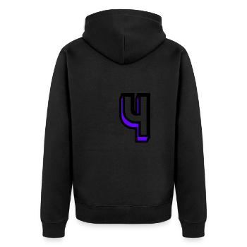 4,4 ANS,4e ANNIVERSAIRE,ANNIVERSAIRE 4 ANS,QUATRE - Veste à capuche bio Premium Unisexe - noir - Dos - Nico (187cm)