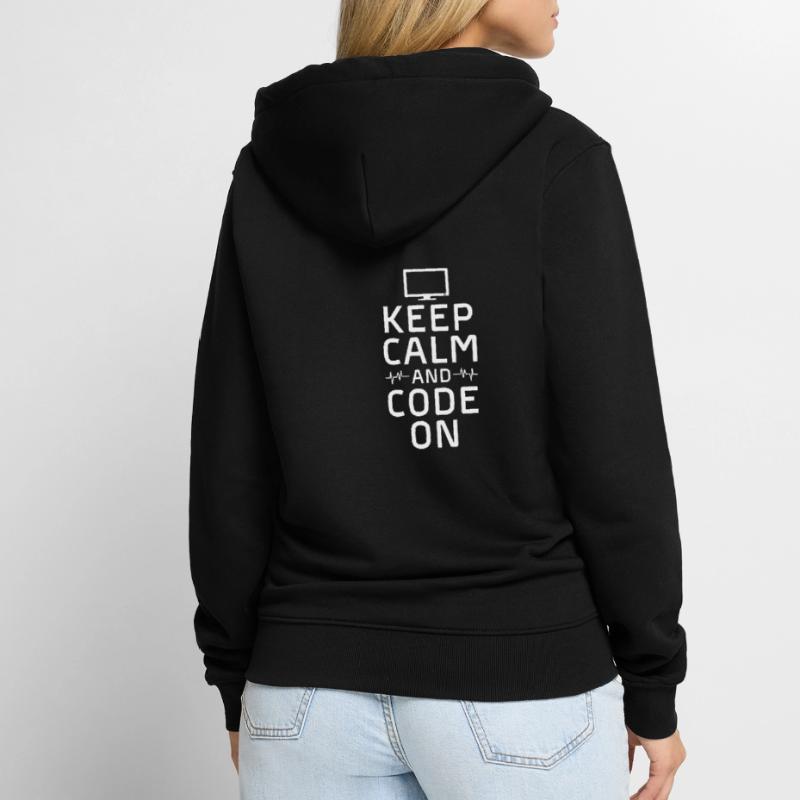 garder son calme et coder sur Design pour un codage Veste à capuche bio Premium Unisexe