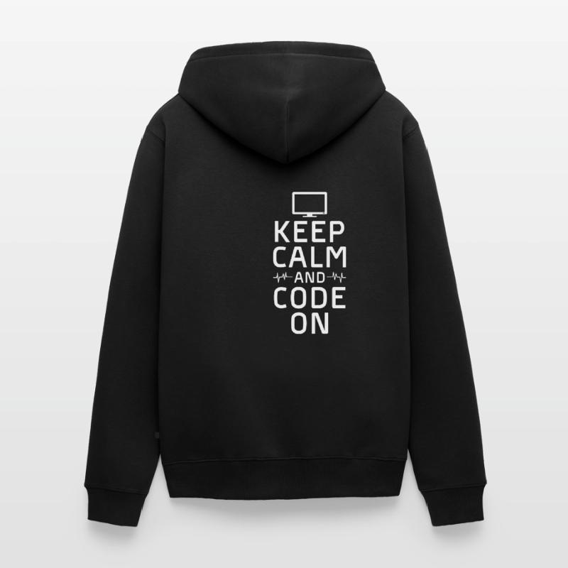 keep calm and code on Design for a coding Unisex Premium Organic Zip Hoodie