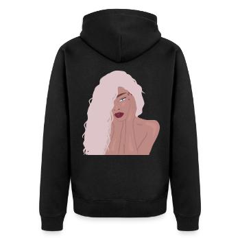 Sexy girl - Unisex Premium Bio Zip Hoodie - Schwarz - Hinten - Nico (187cm)