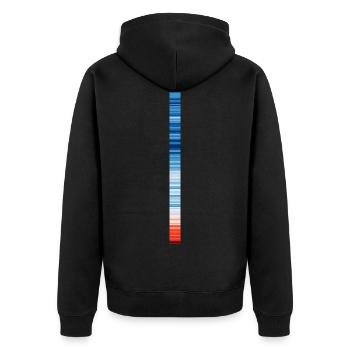 Warming Stripes | Scientists for Future - Unisex Premium Bio Zip Hoodie - Schwarz - Hinten - Nico (187cm)