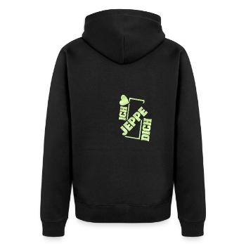 Couple Jeppe - Unisex Premium Bio Zip Hoodie - Schwarz - Hinten - Nico (187cm)