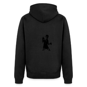 Gruseliges Kinder Zombie Halloween - Unisex Premium Bio Zip Hoodie - Schwarz - Hinten - Nico (187cm)