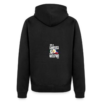 Philippinen Filipino Mexiko Herz DNA I Geschenk - Unisex Premium Bio Zip Hoodie - Schwarz - Hinten - Nico (187cm)