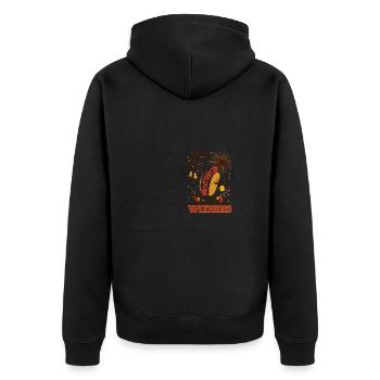 Je suis juste là pour les saucisses fumées Hot Dog du 4 juillet - Veste à capuche bio Premium Unisexe - noir - Dos - Nico (187cm)
