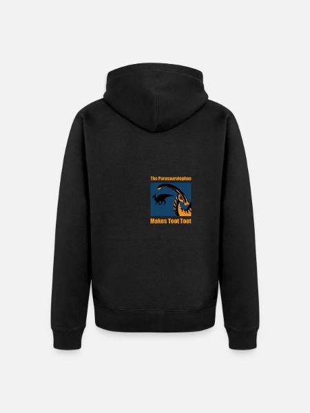 Dinosaur Parasaurolophus Dino Gift - Unisex Premium Organic Zip Hoodie - black