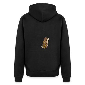 Ghana Ghanaer Flagge Frau Prinzessin I Geschenk - Unisex Premium Bio Zip Hoodie - Schwarz - Hinten - Nico (187cm)