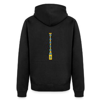 Ruder-Design - Unisex Premium Bio Zip Hoodie - Schwarz - Hinten - Nico (187cm)