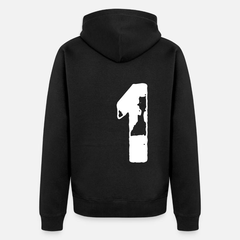 Maillot 1 numéro - Veste à capuche bio Premium Unisexe - noir
