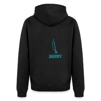 Blasmusik Denny - Unisex Premium Bio Zip Hoodie - Schwarz - Hinten - Nico (187cm)