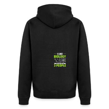 DNA Wissenschaft Biologe Biologie - Unisex Premium Bio Zip Hoodie - Schwarz - Hinten - Nico (187cm)
