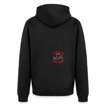 Fagottist Fagottist - Unisex Premium Bio Zip Hoodie - Schwarz - Hinten - Nico (187cm)