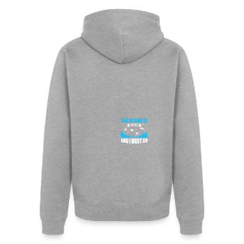 Meeresbiologe Meeresbiologie - Unisex Premium Bio Zip Hoodie - Grau meliert - Hinten - Nico (187cm)