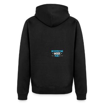 Gebärdensprache ASL Deaf Pride - Unisex Premium Bio Zip Hoodie - Schwarz - Hinten - Nico (187cm)