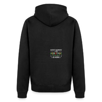 Lehrerin Stellvertretende Schulleiterin - Unisex Premium Bio Zip Hoodie - Schwarz - Hinten - Nico (187cm)