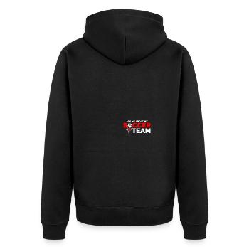 Coaching Fußball Vater Trainer Fußballtrainer - Unisex Premium Bio Zip Hoodie - Schwarz - Hinten - Nico (187cm)