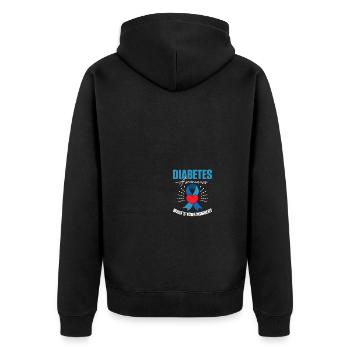 Diabetics Type 1 Diabetes Awareness T1D - Unisex Premium Organic Zip Hoodie - black - Back - Nico (187cm)