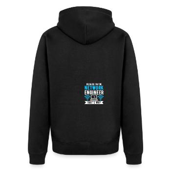 Computer Network Technology Network Engineer - Unisex Premium Organic Zip Hoodie - black - Back - Nico (187cm)