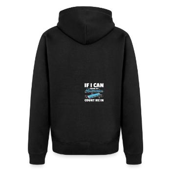 Harmonica player - Unisex Premium Organic Zip Hoodie - black - Back - Nico (187cm)