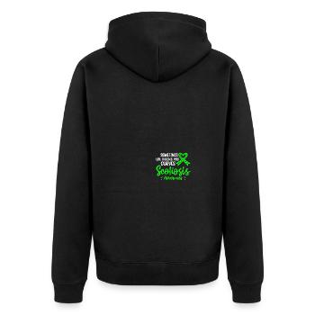 Récupération après une chirurgie du dos Scoliose-Bewus - Veste à capuche bio Premium Unisexe - noir - Dos - Nico (187cm)