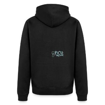 Kinderkrankenschwester PICU Krankenschwester - Unisex Premium Bio Zip Hoodie - Schwarz - Hinten - Nico (187cm)