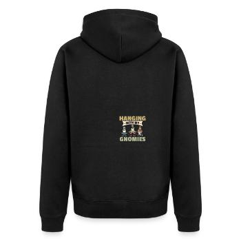 Gnomies Gardening Garden Gnome - Unisex Premium Organic Zip Hoodie - black - Back - Nico (187cm)