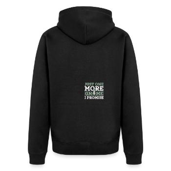 Gnomies Gartenarbeit Gartenzwerg - Unisex Premium Bio Zip Hoodie - Schwarz - Hinten - Nico (187cm)