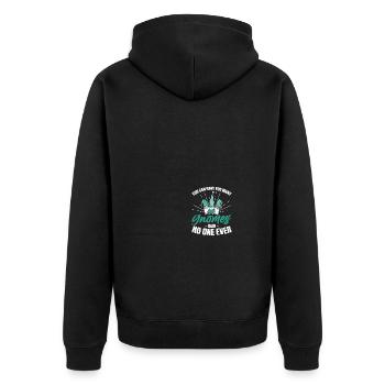 Gnomies Gartenarbeit Gartenzwerg - Unisex Premium Bio Zip Hoodie - Schwarz - Hinten - Nico (187cm)