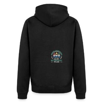 Gnomies Gardening Garden Gnome - Unisex Premium Organic Zip Hoodie - black - Back - Nico (187cm)