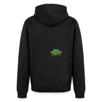 Gnomies Gardening Garden Gnome - Unisex Premium Organic Zip Hoodie - black - Back - Nico (187cm)
