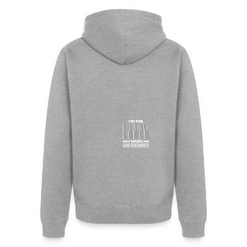 Assistant formateur - Veste à capuche bio Premium Unisexe - gris chiné - Dos - Nico (187cm)