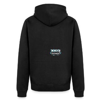 Bewusstsein für das Tourette-Syndrom - Unisex Premium Bio Zip Hoodie - Schwarz - Hinten - Nico (187cm)