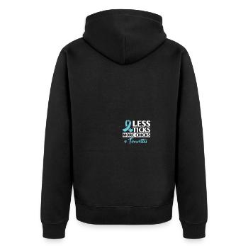 Bewusstsein für das Tourette-Syndrom - Unisex Premium Bio Zip Hoodie - Schwarz - Hinten - Nico (187cm)