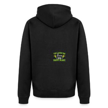 Lasertag Laser Tag - Unisex Premium Organic Zip Hoodie - black - Back - Nico (187cm)