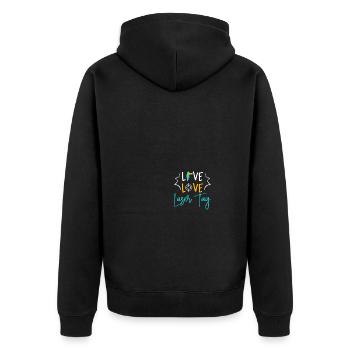 Lasertag Laser Tag - Unisex Premium Organic Zip Hoodie - black - Back - Nico (187cm)