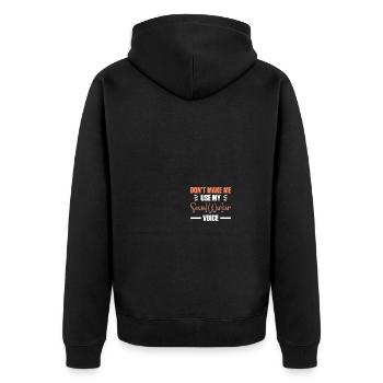 Travailleur social scolaire - Veste à capuche bio Premium Unisexe - noir - Dos - Nico (187cm)