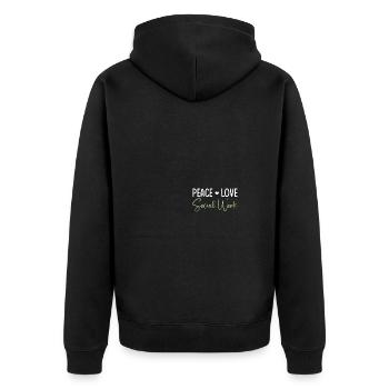 Travailleur social scolaire - Veste à capuche bio Premium Unisexe - noir - Dos - Nico (187cm)