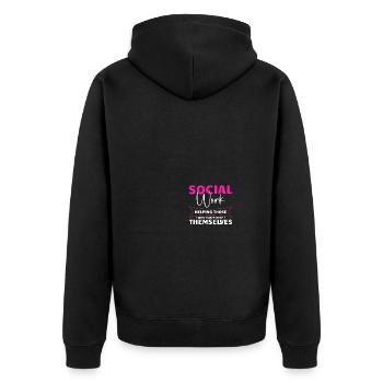 Travailleur social scolaire - Veste à capuche bio Premium Unisexe - noir - Dos - Nico (187cm)