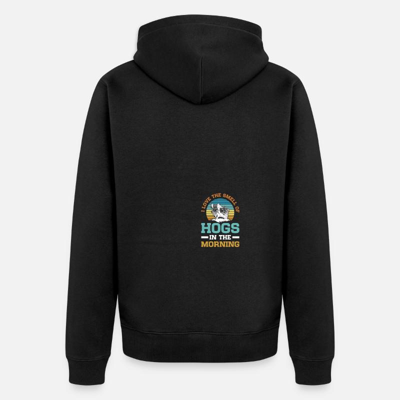 Hog Hunter Schweinejagd - Unisex Premium Bio Zip Hoodie - Schwarz