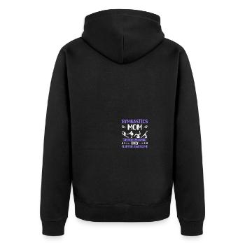 Proud gymnastics mom - Unisex Premium Organic Zip Hoodie - black - Back - Nico (187cm)