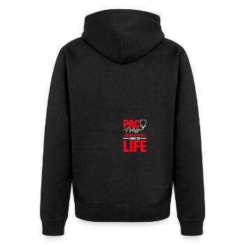 PACU Krankenschwester Aufwachraum Krankenschwester - Unisex Premium Bio Zip Hoodie - Schwarz - Hinten - Nico (187cm)