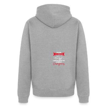 Soins intensifs infirmiers - Veste à capuche bio Premium Unisexe - gris chiné - Dos - Nico (187cm)