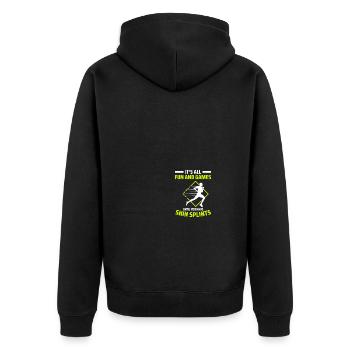 Cross-country skiers Cross-country skiing - Unisex Premium Organic Zip Hoodie - black - Back - Nico (187cm)