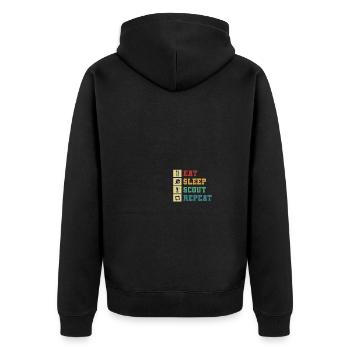 Scoutmaster - Unisex Premium Organic Zip Hoodie - black - Back - Nico (187cm)