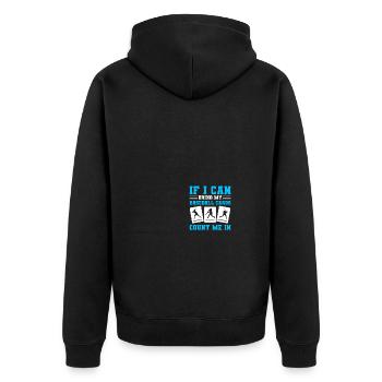 Baseball Card Collector Baseball Card - Unisex Premium Organic Zip Hoodie - black - Back - Nico (187cm)