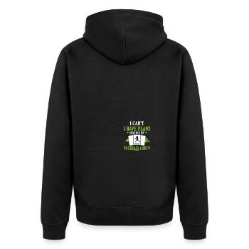 Baseball Card Collector Baseball Card - Unisex Premium Organic Zip Hoodie - black - Back - Nico (187cm)