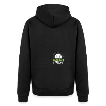 Baseball Mom - Unisex Premium Organic Zip Hoodie - black - Back - Nico (187cm)